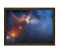 Artery8 NASA James Webb Telescope Dark Side Pre-Stellar Ice Chemistry Artwork Framed Wall Art Print A4 in Brown Artery8 Brown
