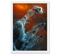Artery8 NASA James Webb Telescope Ghostly Figures Pillars of Creation MIRI Image Artwork Framed Wall Art Print A4 in White Artery8 White