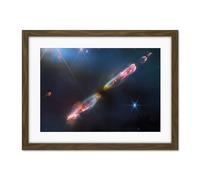 Artery8 NASA James Webb Telescope Infrared Image Supersonic Outflow of Young Star Space Bipolar Jet from Central Protostar Herbig-Haro 211 Stellar Birth Artwork Framed Wall Art Print 18X24 Inch