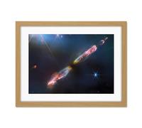 Artery8 NASA James Webb Telescope Infrared Image Supersonic Outflow of Young Star Space Bipolar Jet from Central Protostar Herbig-Haro 211 Stellar Birth Artwork Framed Wall Art Print 18X24 Inch