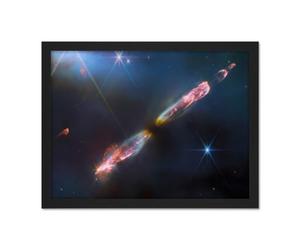 Artery8 NASA James Webb Telescope Infrared Image Supersonic Outflow of Young Star Space Bipolar Jet from Central Protostar Herbig-Haro 211 Stellar Birth Artwork Framed Wall Art Print 18X24 Inch