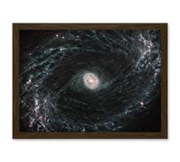 Artery8 NASA James Webb Telescope NGC 1433 Intricate Network Gas Dust Galaxies Artwork Framed Wall Art Print A4 in Brown Artery8 Brown