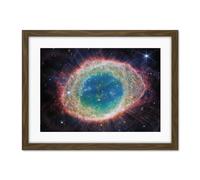 Artery8 NASA James Webb Telescope NIRCam Image of Ring Nebula Planetary Messier 57 Intricate Details of a Dying Star Formation Celestial Doughnut in Space Artwork Framed Wall Art Print 18X24 Inch
