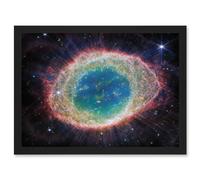 Artery8 NASA James Webb Telescope NIRCam Image of Ring Nebula Planetary Messier 57 Intricate Details of a Dying Star Formation Celestial Doughnut in Space Artwork Framed A3 Wall Art Print