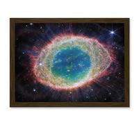Artery8 NASA James Webb Telescope NIRCam Image of Ring Nebula Planetary Messier 57 Intricate Details of a Dying Star Formation Celestial Doughnut in Space Artwork Framed A3 Wall Art Print