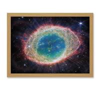 Artery8 NASA James Webb Telescope NIRCam Image of Ring Nebula Planetary Messier 57 Intricate Details of a Dying Star Formation Celestial Doughnut in Space Artwork Framed A3 Wall Art Print