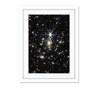 Artery8 NASA James Webb Telescope NIRCam Space Image of Galaxy Cluster including Sunrise Arc and Earendel the Furthest Star Ever Detected Artwork Framed Wall Art Print 18X24 Inch