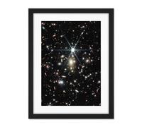 Artery8 NASA James Webb Telescope NIRCam Space Image of Galaxy Cluster including Sunrise Arc and Earendel the Furthest Star Ever Detected Artwork Framed Wall Art Print 18X24 Inch
