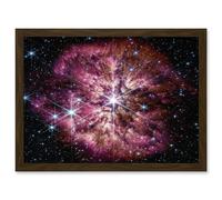 Artery8 NASA James Webb Telescope Prelude to Supernova Artwork Framed Wall Art Print A4 in Brown Artery8 Brown