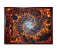 Artery8 NASA James Webb Telescope Spiral Galaxy NGC 628 Framed Wall Art 12x16 in Brown | Size: W12" x H16" Artery8 Brown W12" x H16"