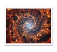 Artery8 NASA James Webb Telescope Spiral Galaxy NGC 628 Framed Wall Art 12x16 in White | Size: W12" x H16" Artery8 White W12" x H16"
