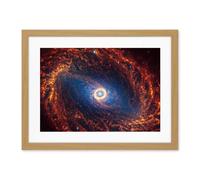 Artery8 NASA James Webb Telescope View of Spiral Galaxy NGC 1512 Living Room Artwork Framed Wall Art Print 18X24 Inch