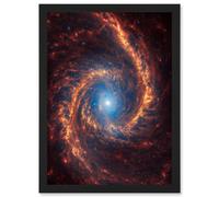 Artery8 NASA James Webb Telescope View of Spiral Galaxy NGC 1566 Framed Art A4 in Black Artery8 Black A4