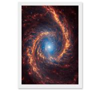 Artery8 NASA James Webb Telescope View of Spiral Galaxy NGC 1566 Framed Art A4 in White Artery8 White A4