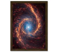 Artery8 NASA James Webb Telescope View of Spiral Galaxy NGC 1566 Living Room Artwork Framed Wall Art Print A4