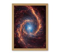 Artery8 NASA James Webb Telescope View of Spiral Galaxy NGC 1566 Living Room Artwork Framed Wall Art Print 18X24 Inch