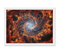 Artery8 NASA James Webb Telescope View of Spiral Galaxy NGC 628 Framed Art A4 in White Artery8 White A4
