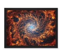 Artery8 NASA James Webb Telescope View of Spiral Galaxy NGC 628 Living Room Artwork Framed Wall Art Print A4