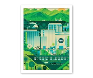 Artery8 NASA Jet Propulsion Laboratory California Living Room Artwork Framed Wall Art Print 18X24 Inch