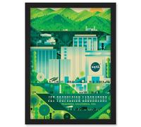NASA Jet Propulsion Laboratory California Framed Wall Art Picture A4 Artery8 Black A4