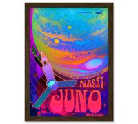 Artery8 NASA Juno Mission to Jupiter Psychedelic Artwork Framed Wall Art Print A4 in Brown Artery8 Brown