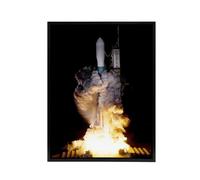 Artery8 NASA Kepler Telescope Delta Rocket Launch Framed Canvas Wall Art Print in Black | Size: W24" x H32" Artery8 Black W24" x H32"