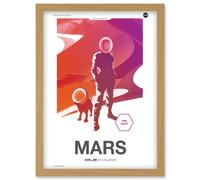 Artery8 NASA Modern Explorers Explore Moon to Mars Dune Scouts Artemis Poster Artwork Framed Wall Art Print A4 in Light Oak Artery8 Light Oak