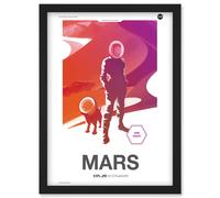 Artery8 NASA Modern Explorers Explore Moon to Mars Dune Scouts Artemis Poster Artwork Framed Wall Art Print A4 in Black Artery8 Black