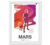 Artery8 NASA Modern Explorers Explore Moon to Mars Dune Scouts Artemis Poster Artwork Framed Wall Art Print A4 in White Artery8 White