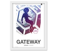 Artery8 NASA Modern Explorers Explore Moon to Mars Gateway Commander Artemis Poster Artwork Framed Wall Art Print A4 in White Artery8 White