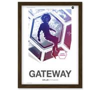 Artery8 NASA Modern Explorers Explore Moon to Mars Gateway Commander Artemis Poster Artwork Framed Wall Art Print A4 in Brown Artery8 Brown