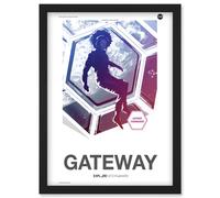Artery8 NASA Modern Explorers Explore Moon to Mars Gateway Commander Artemis Poster Artwork Framed Wall Art Print A4 in Black Artery8 Black