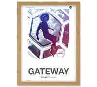 Artery8 NASA Modern Explorers Explore Moon to Mars Gateway Commander Artemis Poster Artwork Framed Wall Art Print A4 in Light Oak Artery8 Light Oak