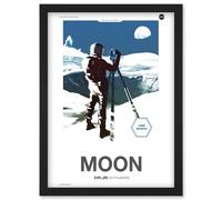 Artery8 NASA Modern Explorers Explore Moon to Mars Lunar Architect Artemis Poster Artwork Framed Wall Art Print A4 in Black Artery8 Black