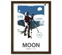 Artery8 NASA Modern Explorers Explore Moon to Mars Lunar Architect Artemis Poster Artwork Framed Wall Art Print A4 in Brown Artery8 Brown
