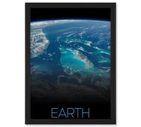 Artery8 NASA Our Solar System Earth Image International Space Station Artwork Framed Wall Art Print A4 in Black Artery8 Black
