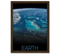 Artery8 NASA Our Solar System Earth Image International Space Station Artwork Framed Wall Art Print A4 in Brown Artery8 Brown