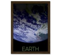 Artery8 NASA Our Solar System Earth Planet Image Space Artwork Framed Wall Art Print A4 in Brown Artery8 Brown