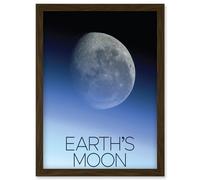 Artery8 NASA Our Solar System Earth's Atmosphere Moon Image ISS Artwork Framed Wall Art Print A4 in Brown Artery8 Brown
