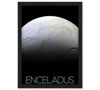 Artery8 Nasa Our Solar System Enceladus Saturn's Moon Surface Wall Art Print - A4 Size