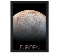 Artery8 Nasa Our Solar System Europa Jupiter's Moon Ice Surface Wall Art Print - A4 Size