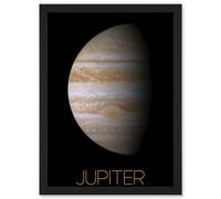 Artery8 NASA Our Solar System Jupiter Planet Image Red Spot Artwork Framed Wall Art Print A4 in Black Artery8 Black