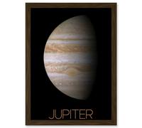 Artery8 NASA Our Solar System Jupiter Planet Image Red Spot Artwork Framed Wall Art Print A4 in Brown Artery8 Brown