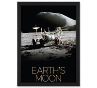 Artery8 Nasa Our Solar System Moon Lunar Roving Vehicle Apollo 15 Wall Art Print - A4 Size