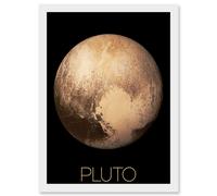 Artery8 NASA Our Solar System Pluto New Horizons Image Artwork Framed Wall Art Print A4 in White Artery8 White