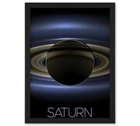 Artery8 Nasa Our Solar System Saturn Planet Shadow Cassini Wall Art Print - A4 Size