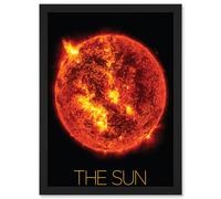 Artery8 NASA Our Solar System The Sun Solar Flare Image Artwork Framed Wall Art Print A4 in Black Artery8 Black