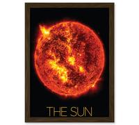 Artery8 NASA Our Solar System The Sun Solar Flare Image Artwork Framed Wall Art Print A4 in Brown Artery8 Brown