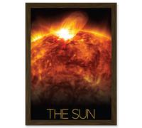 Artery8 NASA Our Solar System The Sun Solar Flare Observatory Image Artwork Framed Wall Art Print A4 in Brown Artery8 Brown