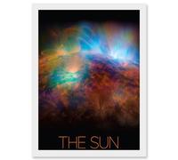 Artery8 NASA Our Solar System The Sun X Rays Image Artwork Framed Wall Art Print A4 in White Artery8 White